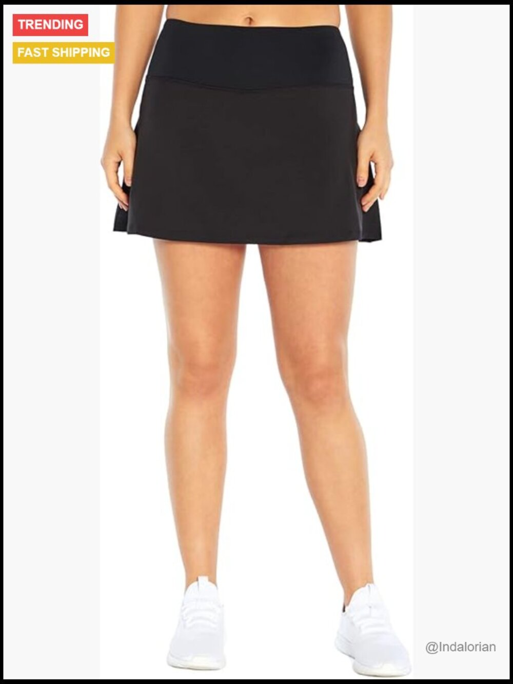 High Rise Back Pocket Skort With 4-Way Stretch Polyester Blend